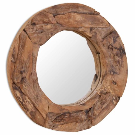 Miroir décoratif Teck 60 cm Rond