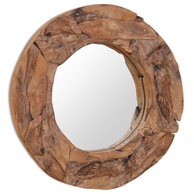 Miroir décoratif Teck 60 cm Rond