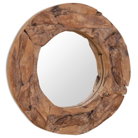 Miroir décoratif Teck 60 cm Rond