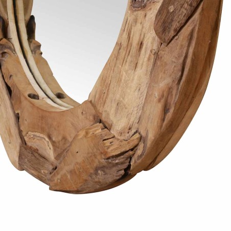 Miroir décoratif Teck 60 cm Rond