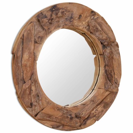 Miroir décoratif Teck 80 cm Rond 2