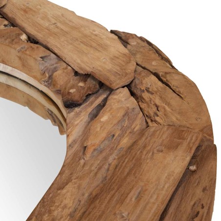 Miroir décoratif Teck 80 cm Rond