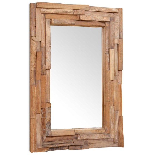 Miroir décoratif Teck 90x60 cm Rectangulaire