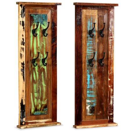 Porte-manteau 2 pcs Bois de récupération massif 38x100 cm