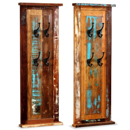 Porte-manteau 2 pcs Bois de récupération massif 38x100 cm 2