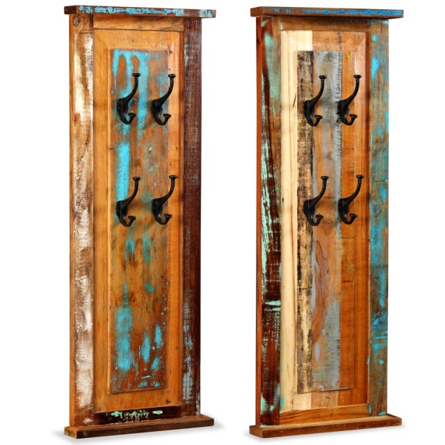 Porte-manteau 2 pcs Bois de récupération massif 38x100 cm