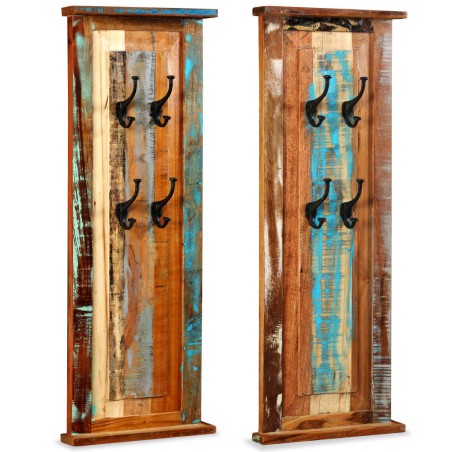Porte-manteau 2 pcs Bois de récupération massif 38x100 cm