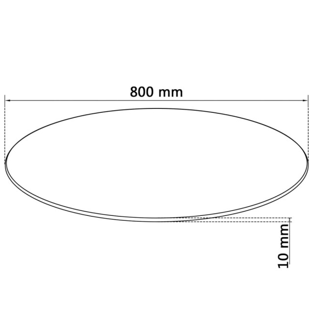 Dessus de table rond Verre trempé 800 mm