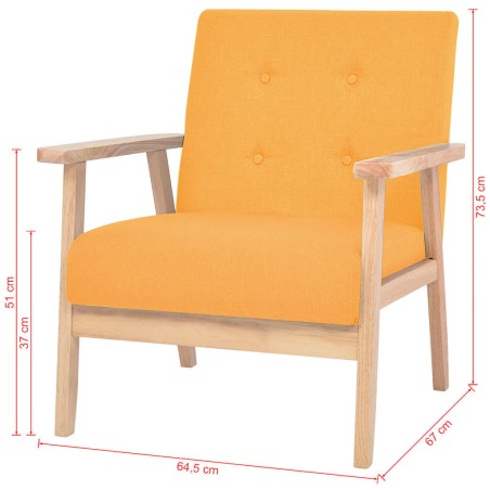 Fauteuil jaune tissu
