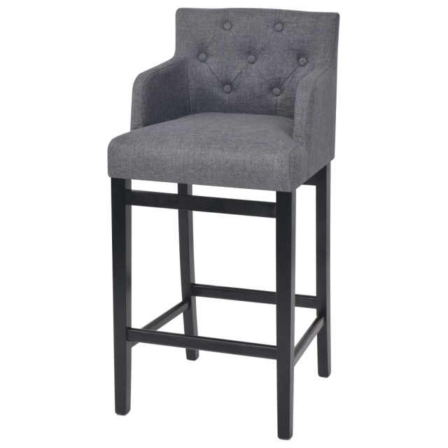 Tabourets de bar lot de 2 gris foncé tissu