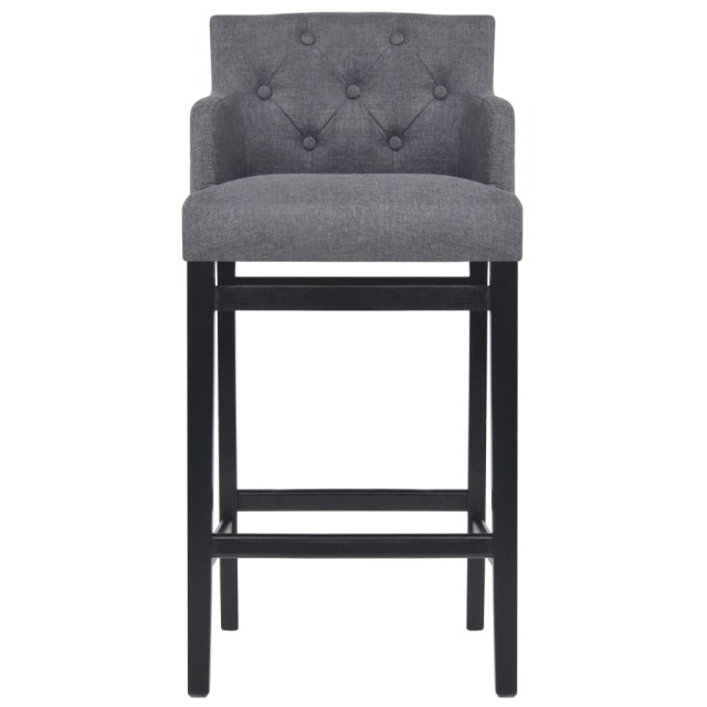 Tabourets de bar lot de 2 gris foncé tissu