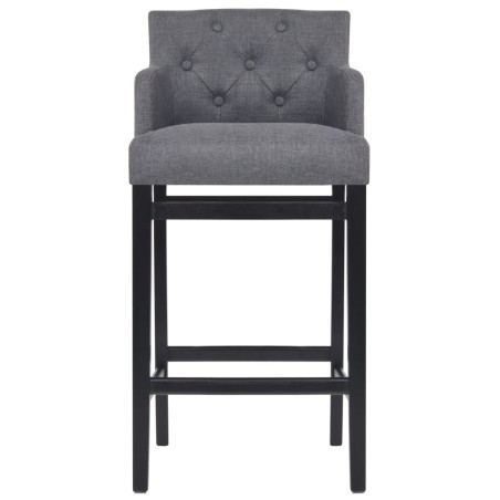 Tabourets de bar lot de 2 gris foncé tissu