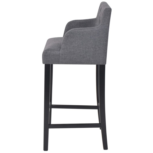 Tabourets de bar lot de 2 gris foncé tissu