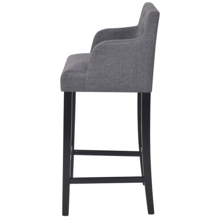 Tabourets de bar lot de 2 gris foncé tissu