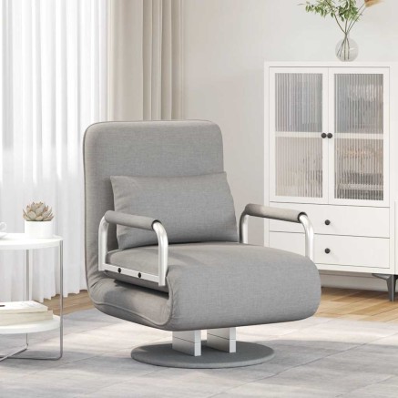 Fauteuil pivotant et canapé-lit Gris clair Tissu