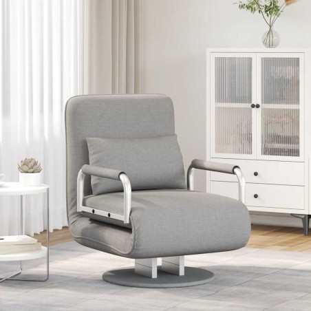 Fauteuil pivotant et canapé-lit Gris clair Tissu