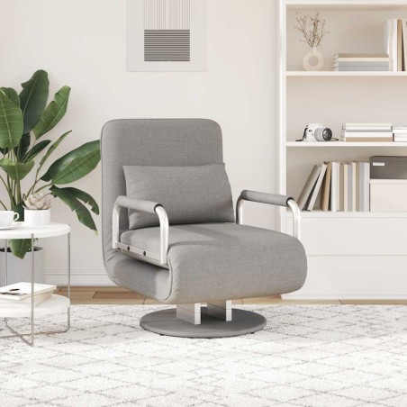 Fauteuil pivotant et canapé-lit Gris clair Tissu