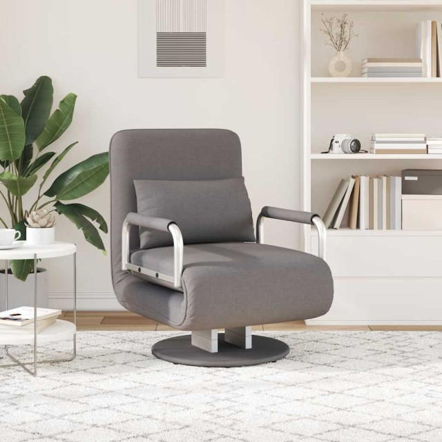 Fauteuil pivotant et canapé-lit gris foncé tissu
