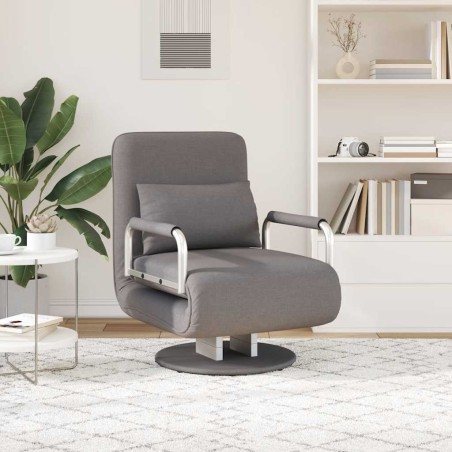 Fauteuil pivotant et canapé-lit gris foncé tissu
