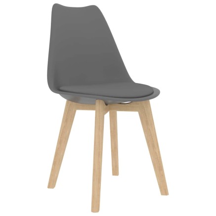 Chaises à manger lot de 2 Gris Plastique 2