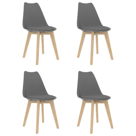 Chaises à manger lot de 4 Gris Plastique