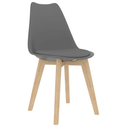 Chaises à manger lot de 4 Gris Plastique 2
