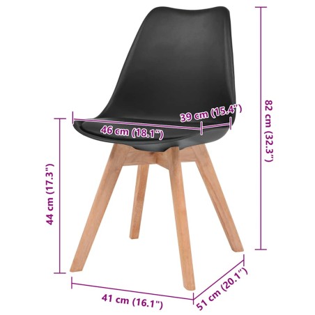 Chaises à manger lot de 4 Noir Plastique