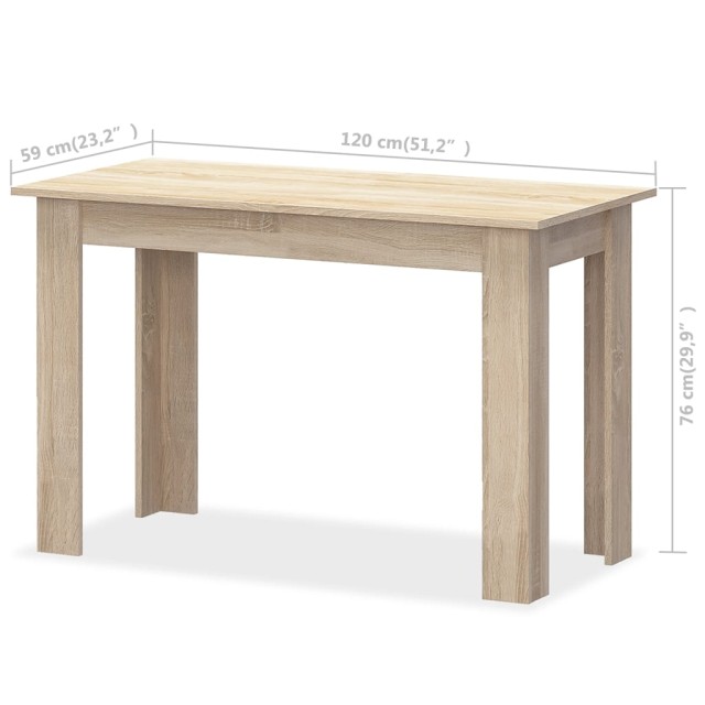 Table à manger et bancs 3 pcs Bois d'ingénierie Chêne