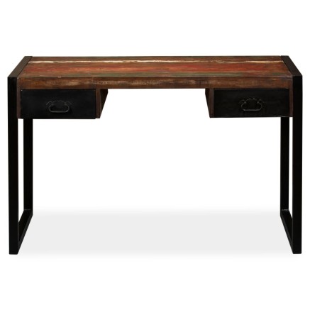 Bureau avec 2 tiroirs Bois de récupération massif 120x50x76 cm 2