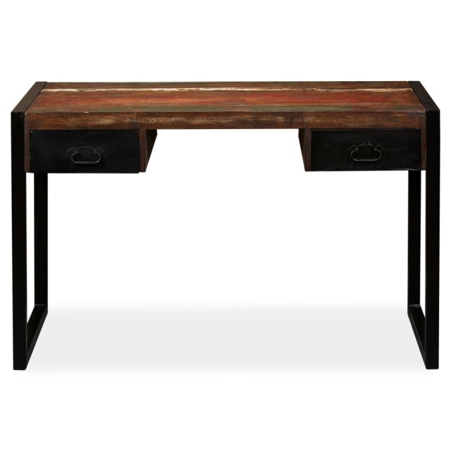 Bureau avec 2 tiroirs Bois de récupération massif 120x50x76 cm