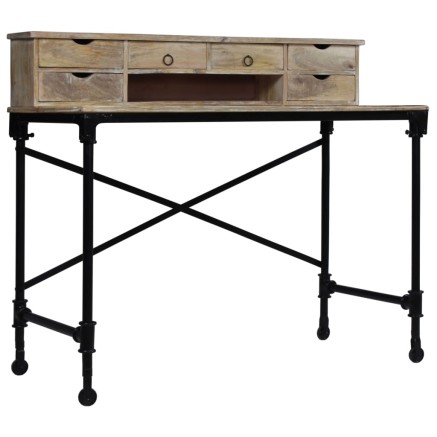 Bureau Bois de manguier massif et acier 110 x 50 x 96 cm 2
