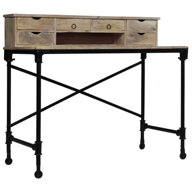 Bureau Bois de manguier massif et acier 110 x 50 x 96 cm