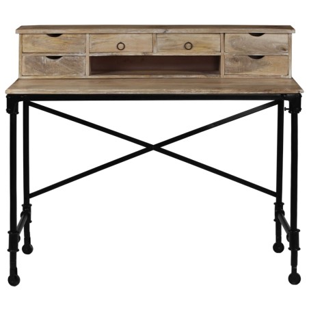 Bureau Bois de manguier massif et acier 110 x 50 x 96 cm