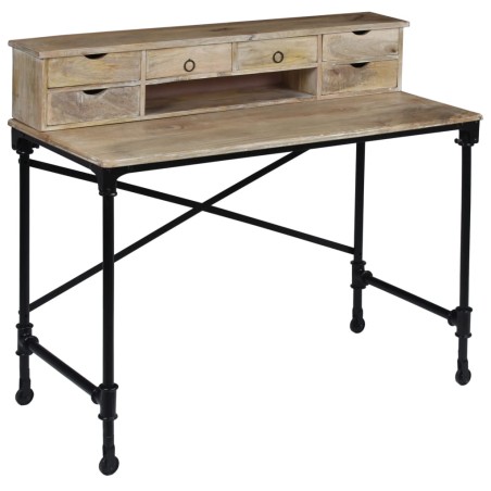 Bureau Bois de manguier massif et acier 110 x 50 x 96 cm