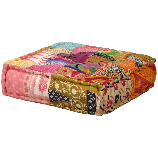 Pouf modulaire à 2 places Patchwork Tissu