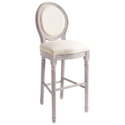 Tabourets de bar lot de 2 blanc lin 2