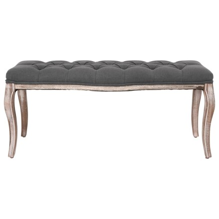Banc Lin Bois solide 110x38x48 cm Gris foncé 2