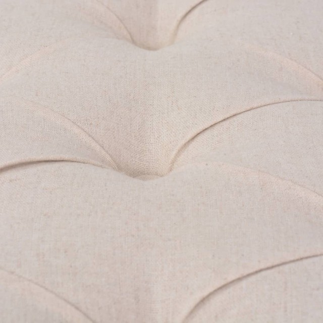 Banc Lin Bois massif 150 x 40 x 48 cm Blanc crème