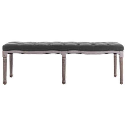 Banc Lin Bois solide 150x40x48 cm Gris foncé 2
