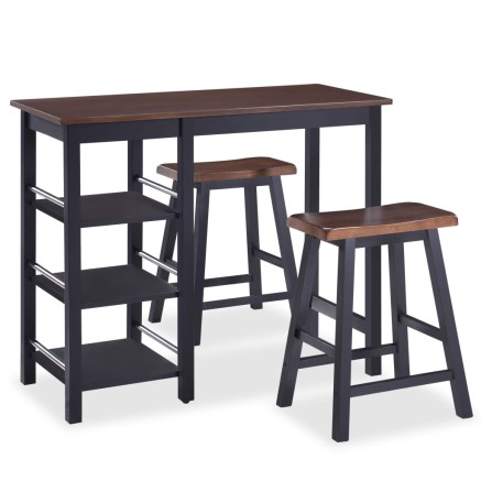 Assortiment de bar 3 pcs MDF Noir 2