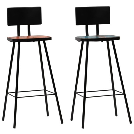 Mobilier de bar 3 pcs Bois de récupération massif Multicolore