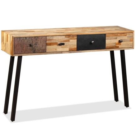 Table console Teck massif de récupération 120 x 30 x 76 cm 2