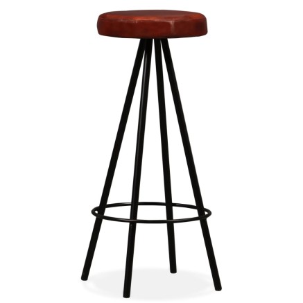 Tabourets de bar lot de 4 cuir véritable 2