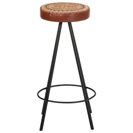 Tabourets de bar lot de 4 cuir véritable 2