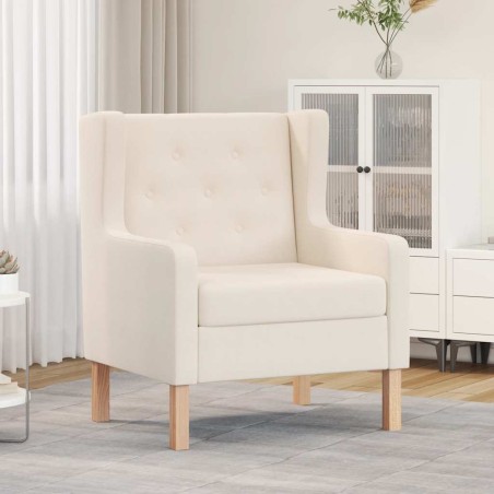 Fauteuil blanc crème tissu