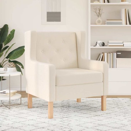 Fauteuil blanc crème tissu
