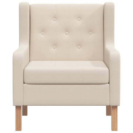 Fauteuil blanc crème tissu
