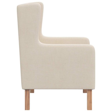 Fauteuil blanc crème tissu