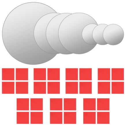 Ensemble de miroir mural 7 pcs Verre Rond 2