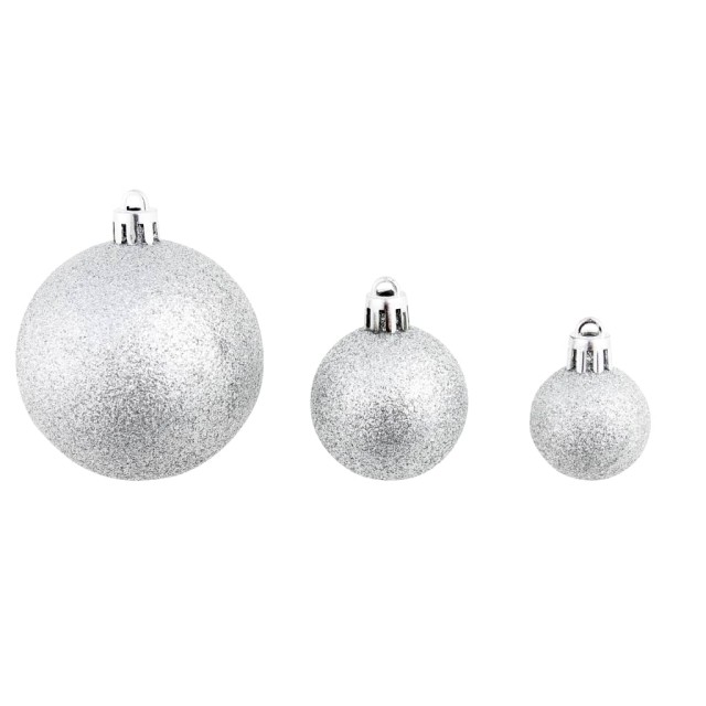 Ensemble de boules de Noël 100 pcs 3/4/6 cm Argenté